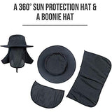 KAMYSEN Protector Gorro Pescador Anti-UV UPF50+,con Solapa,de ala Ancha,Gorra Pesca Solar ala Ancha Transpirable Multiusos con Velo y Mosquitera Protección Cuello Al Aire Libre