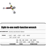 8 in 1 Multifunctional Wrench,48 in 1 Wrench 360 Degree Rotatable Head Socket Wrench (Yellow)