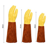 KUNOVO 1 par Guantes de jardinería con Agarre Antideslizante Guantes de jardín Largo Guantes de Trabajo de Cuero sintético (Color : Yellow, Size : Small)