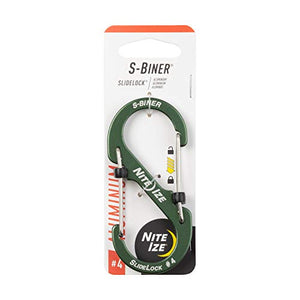 Nite Ize LSBA4-08-R6 S-Biner SlideLock Mosquetón de doble bloqueo, tamaño #4, verde oliva