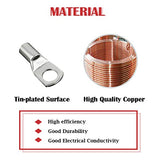 Hilitchi - Juego de lengüetas de compresión de cobre estañado de 12 tamaños, 105 unidades, conectores de terminales de cable de batería (AWG1, AWG2, AWG4, AWG6, AWG8)