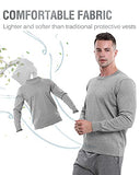 Camiseta resistente a los cortes, ropa de camisa a prueba de cuchillos, ropa protectora anticortes de 5 niveles (manga larga gris, M)