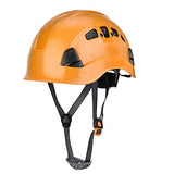 LAJS Casco de Seguridad, cómodo de Llevar Casco de espeleología Tela Suave con Orificio de Aire para espeleología(28 * 21 * 18cm-Naranja)