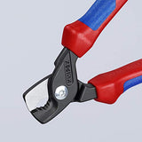 KNIPEX Tools 95 12 160 Tijeras de cable de corte escalonado, agarre cómodo de 6.25 pulgadas