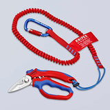 KNIPEX Tools - Tijeras de acero inoxidable 95 05 20 US en ángulo para electricistas, 6-1/4 pulgadas, rojo/azul