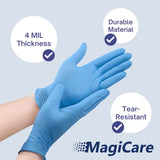 MagiCare Guantes de nitrilo azul, desechables, sin látex, de grado médico, 100 guantes/caja (medianos)