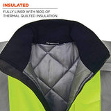 Chaqueta bomber reflectante de alta visibilidad, parte inferior negra, compatible con ANSI, Ergodyne GloWear 8377