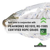 Peakworks V84084050 - Cuerda de Seguridad de protección contra caídas, Cable Vertical de 50 pies, arnés de Gancho de presión de Acero galvanizado para Escalada, Rescate, Caza, Techo, V84084050