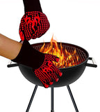 Guantes para parrilla de barbacoa [166 °F] Guantes extremadamente resistentes al calor, guantes de silicona para horno ignífugos para hornear ahumadores, guantes de cocina con aislamiento térmico, 1 par