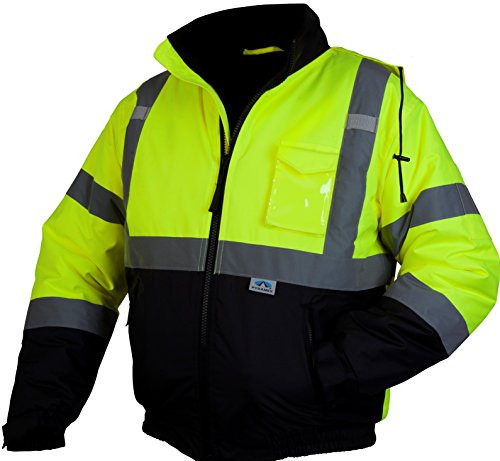 PYRAMEX RJ3210L RJ32 Series - Chaqueta bomber de alta visibilidad con forro acolchado, talla L