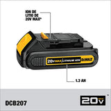 DEWALT Kit Taladro Atornillador y Llave de Impacto 20V MAX* y Tecnologia Brushless Motor con Cargador y Bolso DCK277C2