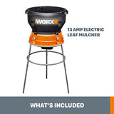 WORX 13 Amp Electric Leaf Mulcher with 11:1 Mulch Ratio and Fold-down Compact Design - WG430