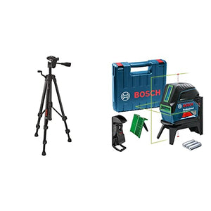 Bosch Trípode de Construcción BT 150, Nivel Láser Verde Combinado GCL 2-15G Professional