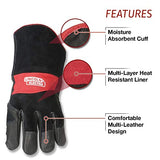 Lincoln Electric Premium Leather MIG Stick Welding Gloves | Heat Resistance & Dexterity| Large | K2980-L