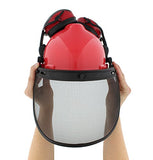 Casco de seguridad forestal – Sombrero duro ventilado, viseras de malla y plástico, orejeras protectoras – construcción, soldadura, motosierra