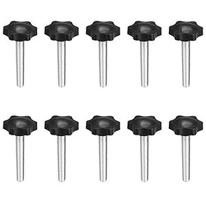 10 piezas de plástico hexagonal de sujeción de mano Gripandles tornillo pomos de extracción rápida manija estrella perilla macho rosca (M8-1,25 x 50 mm)