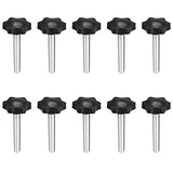 10 piezas de plástico hexagonal de sujeción de mano Gripandles tornillo pomos de extracción rápida manija estrella perilla macho rosca (M8-1,25 x 50 mm)