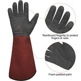 BARST Guantes largos de jardinería, guantes de jardín de poda de rosas para mujeres y hombres, de piel sintética resistentes a espinas y pinchazos, guantes de trabajo floral con puño ajustable para Bushes, cactus, jardinero