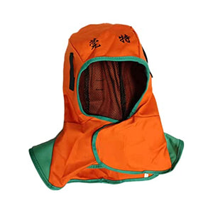 Almencla Capucha de soldadura transpirable, de malla interior lavable gorro de soldadura ajustable a prueba de polvo para soldador, soldadura, naranja XL