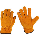 Guantes de Soldadura de Piel，trabajo Guantes de soldadura para soldadores,barbacoa,jardinería,camping,estufa,chimenea