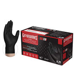 GLOVEWORKS HD Industrial - Guantes desechables de nitrilo negro con textura de diamante, tamaño grande (paquete de 100), 100