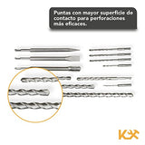 KINGSMAN | Juego De 12 Brocas Y Cinceles - Brocas de Albañilería - Herramientas y Mejoras del Hogar – Para Concreto – SDS Plus – Hechas de Acero - Estuche de Almacenamiento – 12 Piezas