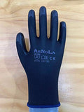 ARNOLA 12 pares de guantes ESD 13G con revestimiento de poliuretano antiestático, guantes de trabajo de seguridad, perfectos para montaje electrónico y trabajo ligero (XL), color negro