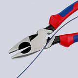 KNIPEX 09 12 240 Pinza de electricista Lineman's Pliers, modelo americano acabado pavonado,Plata, 240 mm