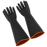 Guantes químicos resistentes EnPoint de 17.7 pulgadas, de látex natural, guantes de protección industrial, reutilizables, guantes de trabajo de seguridad, resistentes al agua, aceite y líquidos con agarre antideslizante, color negro, 1 par