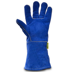 Guantes de trabajo Guantes de Soldadura Guantes de Soldador de Cuero Resistente al Desgaste Resistencia a Altas temperaturas Guantes de protección Laboral Guantes Antiarrugas