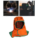 Almencla Capucha de soldadura transpirable, de malla interior lavable gorro de soldadura ajustable a prueba de polvo para soldador, soldadura, naranja XL