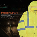 Ergodyne Chaqueta impermeable ligera reflectante de alta visibilidad, color lima, talla 2XL