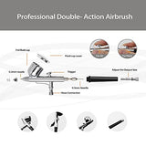 Timbertech Kit de aerógrafo con compresor AS-186K con pistola de aerógrafo, manguera de aire, cepillo para polvo de limpieza y pinturas para pasatiempos, gráficos, etc