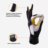 Handlandy - Guantes de trabajo de cuero para hombre y mujer, guantes de trabajo de piel de cabra de primera calidad, flexibles y con agarre para jardín (XL)