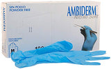 AMBIDERM Guante DESECHABLE DE NITRILO Soft Azul Caja C/100 PZAS (Mediano)