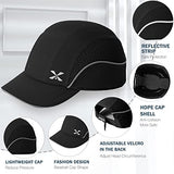 Gorra de béisbol de seguridad, ligera, de seguridad, protección de la cabeza, transpirable, gorra de protección de la cabeza (M18109H-negro-ala corta)