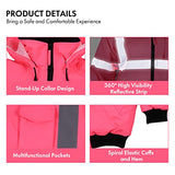 Chaqueta de seguridad reflectante de alta visibilidad, ropa de trabajo, ANSI, impermeable, forro acolchado, chaqueta ligera para mujer (rosa, 2XL)