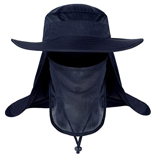 Sombrero para el sol, correa ajustable para el cuello, sombrero de pesca  transpirable de secado rápido, sombrero para senderismo Gris oscuro
