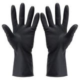 Guantes de tinte para el pelo, color negro, reutilizables, para peluquería, látex, grandes, gruesos, de goma, para la limpieza, cocina, lavaplatos, 5 pares