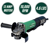 Metabo HPT Amoladora angular | 4-1/2 pulgadas | Interruptor de paleta | 12 amperios | Motor sin escobillas CA | Freno eléctrico | Reducción de retroceso | G12BYEQ, verde