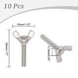 UNICRAFTALE - 10 tornillos de mariposa de acero inoxidable, tornillos de bloqueo de tuerca de mariposa con perilla de ala, pernos de ala de sujeción de máquina, tornillos de mano de 45 x 26 mm