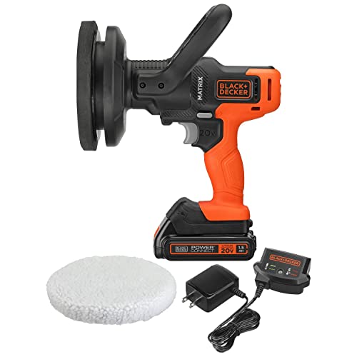 BLACK+DECKER MATRIX - Kit de búfer de 20 V máximo, batería y cargador incluidos, naranja (BCBMT120C1FF)