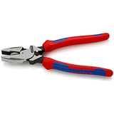 Knipex 09 12 240 SBA Alicates de lineman de apalancamiento ultra alto de 9.5 pulgadas con extractor de cinta de pescado y crimpadora