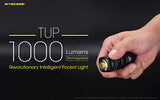 Nitecore TUP CREE LED 1000 Lumen USB recargable compacta linterna, batería, cable de carga USB y EdisonBright cable de carga bolsa de transporte paquete.