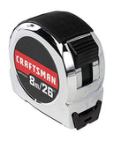 Craftsman CMHT37326S - Cinta métrica (8 m, 26 unidades), color chapado en cromo