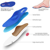 Walkomfy - Plantillas ortopédicas para aliviar el dolor de fascitis plantar, plantillas de soporte de arco para pies planos, insertos de zapatos para hombres y mujeres/deportes absorción de golpes para caminar, correr, senderismo (azul, 9-9.5 mujeres/7-7.