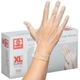 Guantes desechables, sin látex, guantes de vinilo transparente de grado alimenticio para uso médico, hogar, preparación de alimentos, cocina, limpieza, 100 unidades por caja (XL)