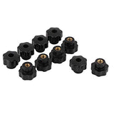 Hardware del gabinete Jig Star Knobs 10pcs M6 * 25 Universal Color negro Plástico Forma redonda Perilla Manija Tornillo de apriete Remoción de perilla Tornillo de sujeción para máquina herramienta