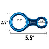 ayamaya Mosquetones de escalada de 30 KN, paquete de 2 y figura 8 descendente, dispositivo de rapel de gancho en D para exteriores, para rapel, Belaying Rock Climbing (azul (2 mosquetones + 1 descenso))