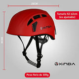 Mebix TRD Casco de Protección Multifuncional para Escalada, Alpinismo, Senderismo con diseño Ajustable 52-62cm (Rojo)